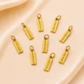 Goudkleurige rechthoekige hangertjes bedels DIY sieraden maken fournituren vintage 9st - Stijl B / 5*17mm