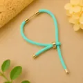 Turquoise Milan gevlochten koord DIY verstelbare armband halffabrikaat gouden metaal - Fluorescerend Groen