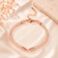 Bracciale tubo a rete con strass 3MM placcato oro rosa con chiusura a moschettone. - Braccialetto Stile Metà / 16cm Più 5cm Catena di estensione / Design Metà Oro Rosa