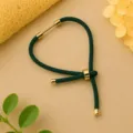 Groene gevlochten armband DIY verstelbaar Milan koord met goudkleurige metalen componenten sieraad - Donkergroen