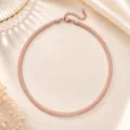 Variante Collana Tubolare Rete Oro Rosa, Gioiello a Catena Lucido 3MM, Elegante Finitura Metallica. - Collana / 45cm con Estensione di 5cm / Oro rosa