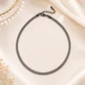 Collana choker tubolare in rete metallica nera con chiusura a moschettone per bigiotteria. - Collana / 45cm con Estensione di 5cm / Canna di fucile