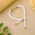 Wit gevlochten Milan koord armband DIY verstelbare metalen buis sieraden componenten - Wit