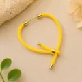 Geweven gele Milaan touw armband DIY sieraden halffabrikaat met gouden metalen accenten. - Geel
