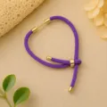 Paars geweven Milan koord armband met gouden metalen accessoires en verstelbare sluiting. - Donkerpaars