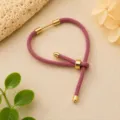 DIY Milaan gevlochten touw armband paars met stijlvolle gouden metalen kralen verstelbaar. - Granaatrood