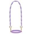 Cinturino per borraccia in silicone viola con perline di fiori, manico di ricambio portatile. - Anello per Tazza + Cinturino / Viola