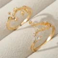 Verstellbare goldene Sternbild Ringe mit funkelnden Zirkonia Steinen eleganter Stil - Vergoldeter Typ - Schütze (RZ0816)