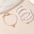 Filigranes Sternzeichen Stier geflochtenes Armband und Perlen Armband Set, elegante Damenschmuck. - Stier / 4-teiliges Set