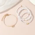 Sternzeichen Perlen Armband Set, minimalistischer mehrschichtiger Modeschmuck Damen - Jungfrau / 4-teiliges Set