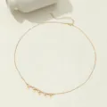 Gold heart charm body chain waist chain delicate summer fashion jewelry closeup detail view - Gold (DZ0373)