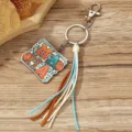 Basketball MAMA Schlüsselanhänger mit bunten Wildleder Quasten für Taschen Accessoires. - Mama Basketball (ZMK0156)