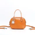 Borsa a tracolla vintage in vera pelle elegante borsa a mano da donna chic moda - Giallo ocra