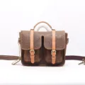 Borsa a tracolla vintage in vera pelle con stampa floreale, elegante borsa messenger. - Marrone 2