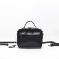 Borsa a tracolla da donna in vera pelle nera, elegante borsa boston con manico superiore. - Nero