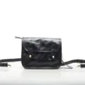 Borsa a tracolla vintage in vera pelle nera borsa messenger da donna stile retrò chic - Nero