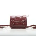 Borsa a tracolla stile coreano in vera pelle vintage, borsa messenger in pelle di vacchetta. - Caffè
