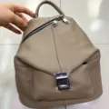 Khaki Genuine Leather Backpack Casual Women Daypack Top Cowhide Travel School Bag Variant - Apricot
