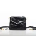 Borsa a tracolla in pelle nera borsa casual stile vintage borsa da donna per lavoro - Nero