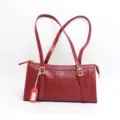 Borsa a mano da donna in vera pelle borsa a tracolla minimalista borsa tote vintage - Borgogna