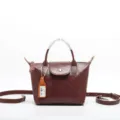 Borsa a tracolla da donna in vera pelle conciata al vegetale elegante borsa da lavoro. - Caffè