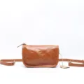 Borsa a tracolla classica in pelle marrone da donna, borsa vintage con cinturino regolabile. - Marrone