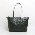 Borsa tote in pelle verde scuro da donna, borsa a spalla vintage casual per lavoro e uso. - Verde