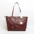 Grande borsa shopper da lavoro donna alla moda in pelle conciata al vegetale retro tracolla - Caffè Scuro