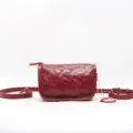 Borsa a tracolla in vera pelle rossa, piccola borsa quadrata vintage concia vegetale donna. - Borgogna