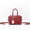 Borsa a mano da donna in vera pelle retro elegante borsa a tracolla tote per signora - Borgogna