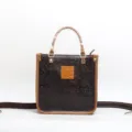 Genuine leather vintage embossed shoulder bag women's casual tote bag retro crossbody bag - Dark Coffee