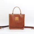 Stylish Genuine Leather Women Handbag Vintage Embossed Shoulder Crossbody Bag Brown - Red Brown A