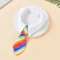 Haustierhalsband mit einer lebhaften Regenbogenkrawatte für Katzen und kleine Hunde - Regenbogenstreifen