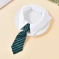 Haustier Halsband mit eleganter weißer Krawatte und grün-schwarz gestreiftem Muster - Grün Schwarz Gestreift