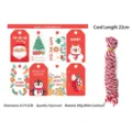 Christmas gift tags set featuring Santa and penguin with red white string - White Card Model + Cotton Ropes / 8 Small Cards + 8 Cotton Ropes