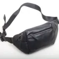 Borsa da Petto in Vera Pelle da Uomo Elegante Borsello a Tracolla Nero Moda - Nero