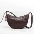 Borsa a tracolla mezzaluna in pelle marrone, elegante borsa hobo da donna quotidiana. - Caffè