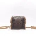 Borsa a tracolla vintage in vera pelle da donna, elegante borsa quadrata con stampa goffrata. - Caffè