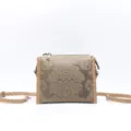 Borsa tracolla in pelle goffrata vintage da donna, elegante borsa quadrata marrone con cinturino. - Verde chiaro