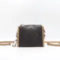 Vintage genuine leather cross-body shoulder bag for women with elegant embossed floral pattern. - Dark Coffee