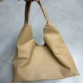 Borsa hobo in pelle beige donna shopper morbida grande capacità borsa a spalla elegante - Giallo ocra