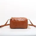 Borsa a tracolla vintage in pelle marrone da donna, borsa a cuscino morbida ed elegante. - Marrone scuro
