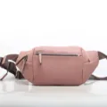 Borsa da petto in vera pelle per uomo marsupio a tracolla casual multi-scomparto elegante - Rosa
