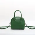 Borsa in pelle verde con manico e tracolla per donna, elegante borsetta mini a tracolla casual. - Verde