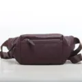 Marsupio Uomo Vera Pelle Tasche Multiple Borsa Petto Vintage Casuale Borsello Marrone - Borgogna