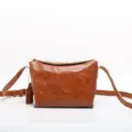 Borsa a tracolla vintage in vera pelle, borsa a spalla marrone con patta per uso quotidiano. - Marrone