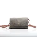 Borsa a tracolla in vera pelle goffrata da donna, elegante borsa marrone retrò. - Verde chiaro