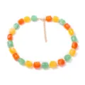 Bunte Perlen Schlüsselbein Kette minimalistische Geometrie bunte Halskette Variante - Orange Gelb Grün Quadrat (Stil 6)