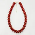Red flat bead necklace bohemian statement jewelry for women fashion accessories daily wear gift - Dark Red