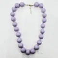 Fashion bohemian style round acrylic beaded necklace for women, elegant statement jewelry. - Lavender